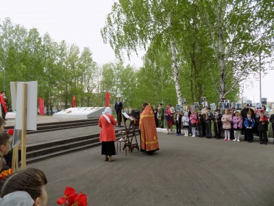 В День Победы священник принял участие в торжественном митинге в селе Трофимовка