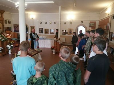 Воспитанники воскресной школы села Золотаревка приняли участие в военно-патриотических сборах