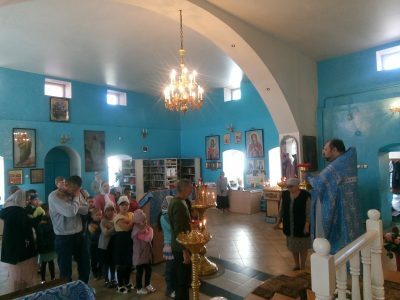 Совместное причастие детей воскресной школы в г. Городище