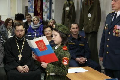 Протоиерей Антоний Шварев поздравил кадетов с принятием присяги
