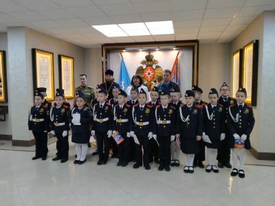 Председатель отдела по взаимодействию с казачеством священник Виктор Сторожев принял участие в посвящении в кадеты
