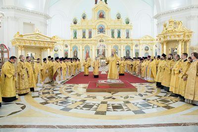 В день празднования Собора Пензенских святых митрополит Серафим возглавил литургию в Спасском кафедральном соборе