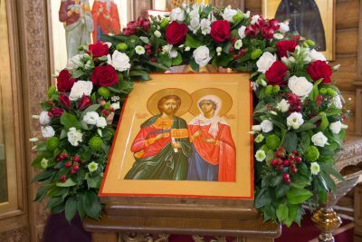 В день престольного праздника митрополит Серафим совершил литургию в храме во имя мучеников Адриана и Наталии