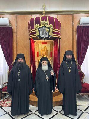 Клирик Пензенской епархии встретился с Иерусалимским Патриархом Феофилом