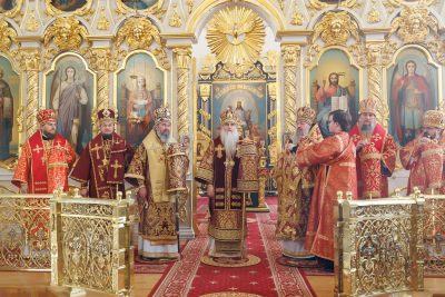 Митрополит Серафим поздравил митрополита Симбирского и Новоспасского Лонгина с днем тезоименитства
